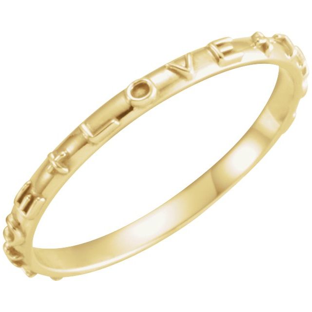 14K Yellow True Love Chastity Ring Size 7