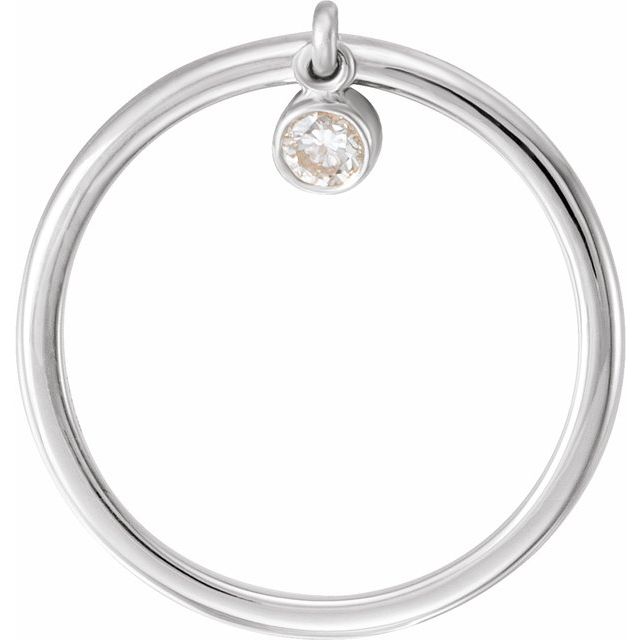 14k White 1/10 Ct Natural Diamond Fringe Ring