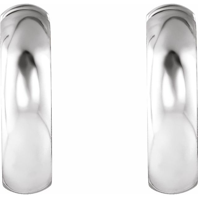 14K White Hinged 14.25 mm Hoop Earrings