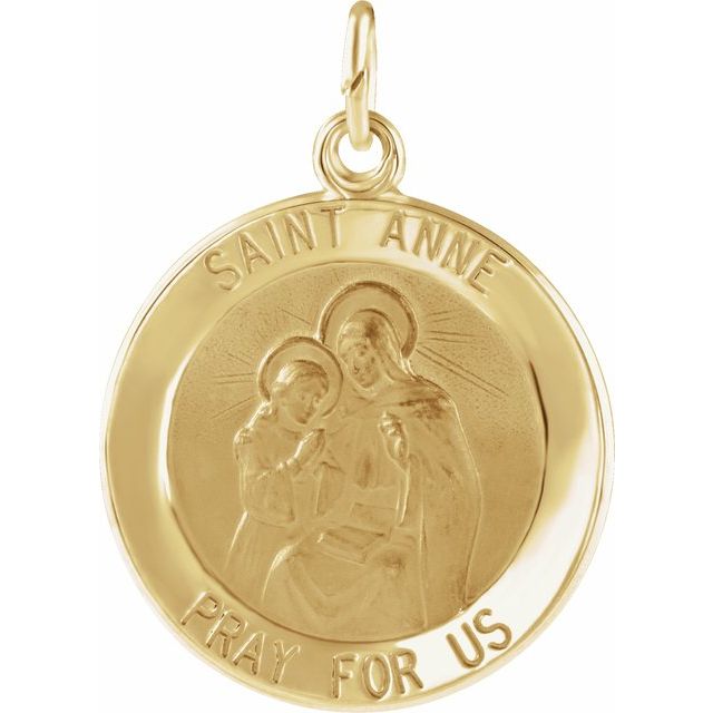 14K Yellow 12 mm St. Anne Medal