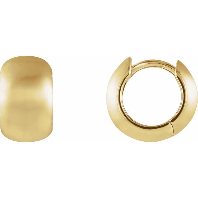 14K Yellow 11.5 mm Hinged Hoop Earrings