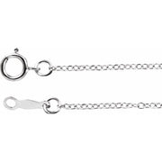 18k White 1.3 Mm Cable 20' Chain