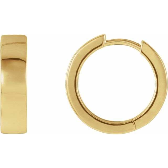 14K Yellow Hinged 16.5 mm Hoop Earrings