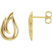 14k Yellow Pair Freeform Earrings