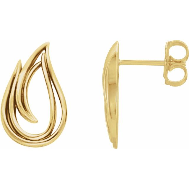 14k Yellow Pair Freeform Earrings