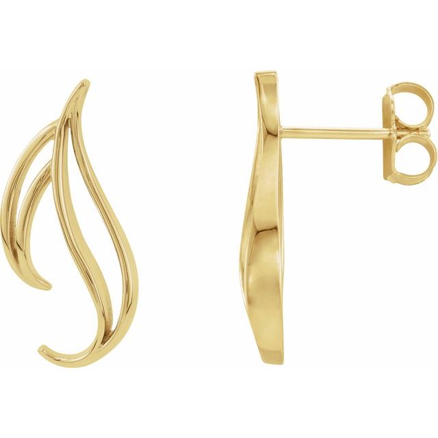 14k Yellow Freeform Earrings