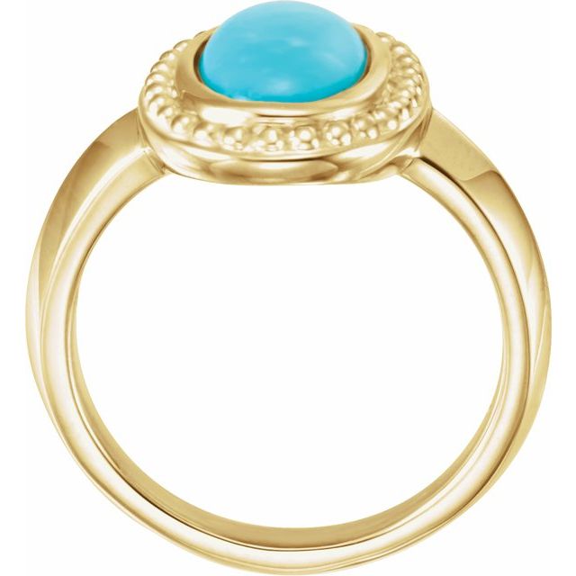 14K Yellow Natural Turquiose Ring