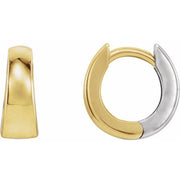 14K Yellow/White Hinged 10.25 mm Hoop Earrings
