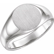 Sterling Silver 13 mm Round Signet Ring