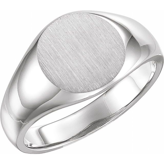 Sterling Silver 13 mm Round Signet Ring