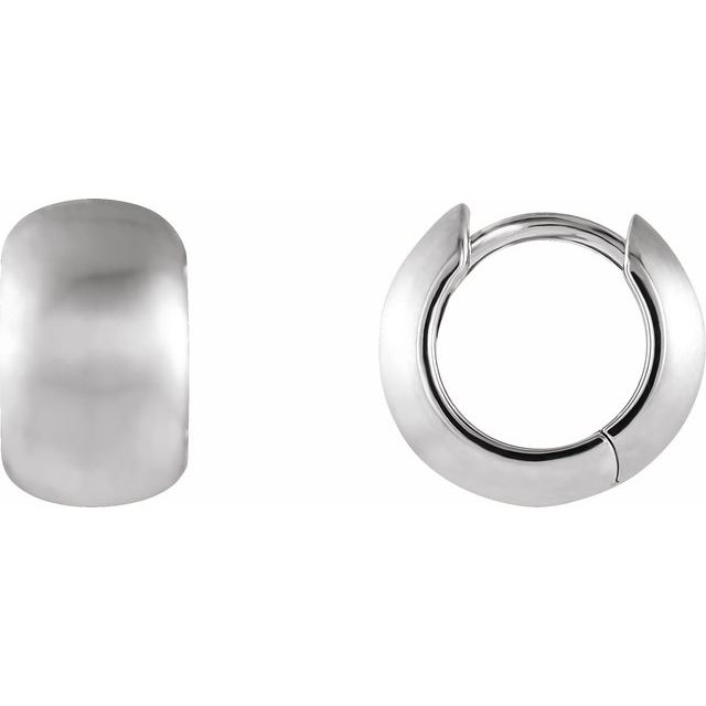 Sterling Silver Hinged 11.5 mm Hoop Earrings