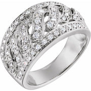 14K White 1/2 CTW Natural Diamond Ring