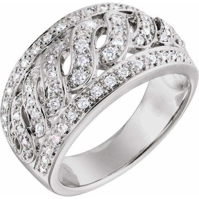 14K White 1/2 CTW Natural Diamond Ring