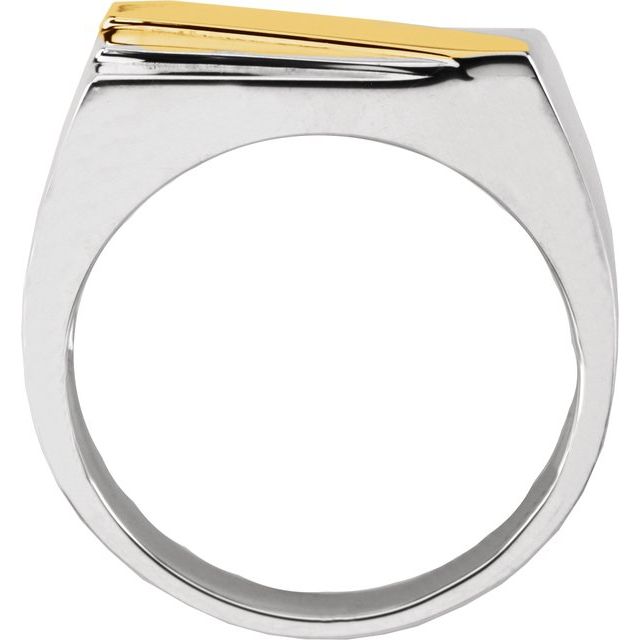 Sterling Silver & 14K Yellow Signet Ring