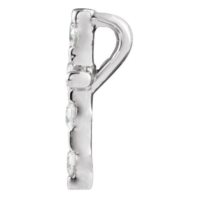 14k White .08 Ctw Natural Diamond Cross Pendant