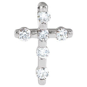 14k White .08 Ctw Natural Diamond Cross Pendant