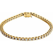14K Yellow 3 1/2 CTW Natural Diamond Line 7 1/4' Bracelet