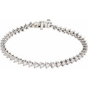 14K White 4 3/4 CTW Lab-Grown Diamond Line 7 1/4' Bracelet