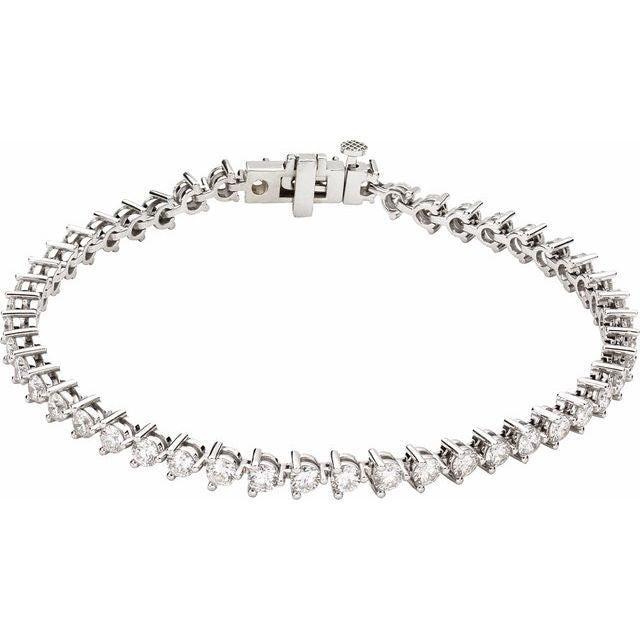 14K White 4 3/4 CTW Lab-Grown Diamond Line 7 1/4' Bracelet