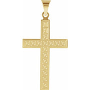 14K Yellow 22x14 mm Geometric Cross Pendant