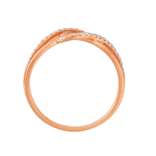 Rhodium-Plated 14K Rose 1/8 CTW Natural Diamond Criss-Cross Ring