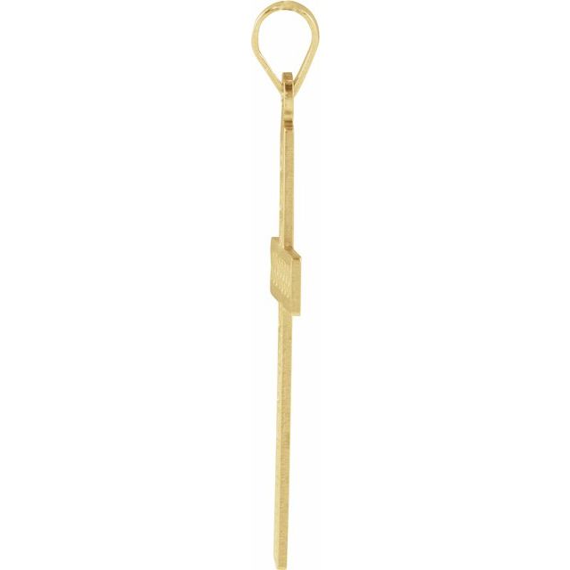 14K Yellow 22x14 mm Geometric Cross Pendant