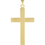 14K Yellow Geometric Cross Pendant