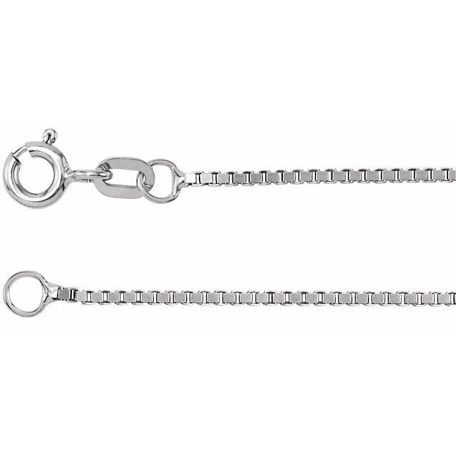 14k White 1.2 Mm Box 7' Chain