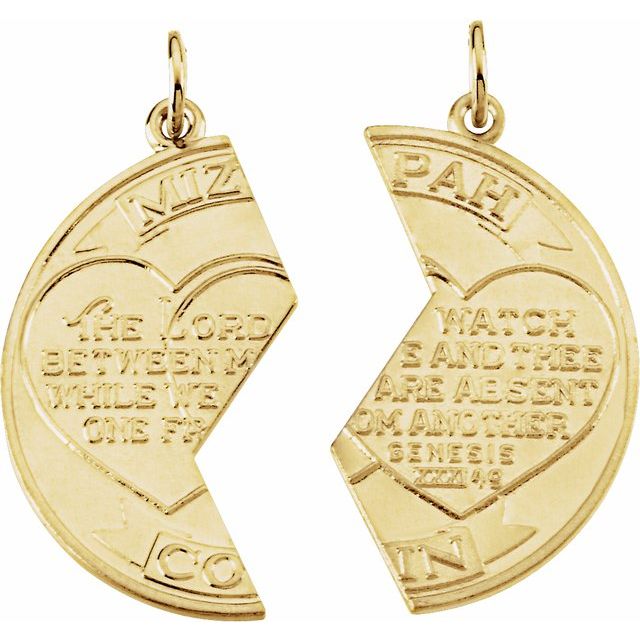 14k Yellow Miz Pah Coin Right Pendant