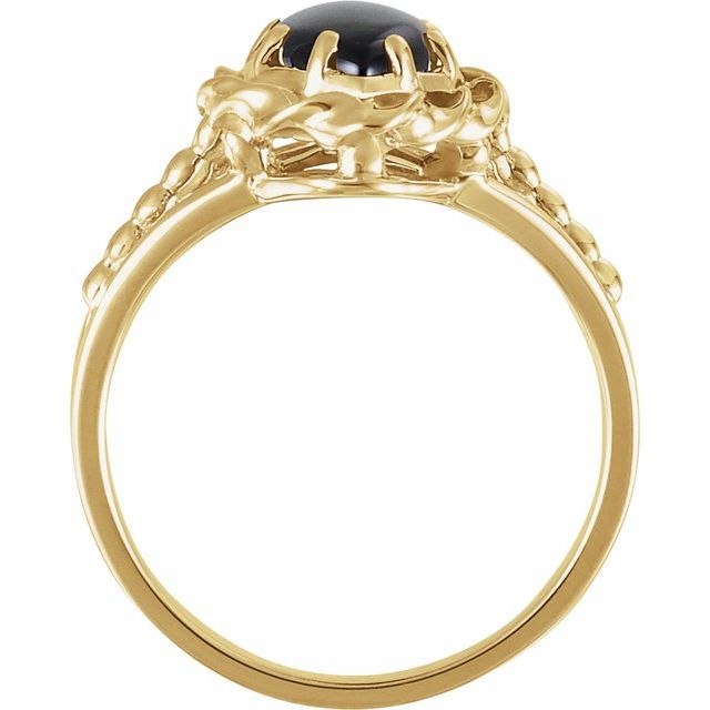 14k Yellow Natural Onyx Rope Ring