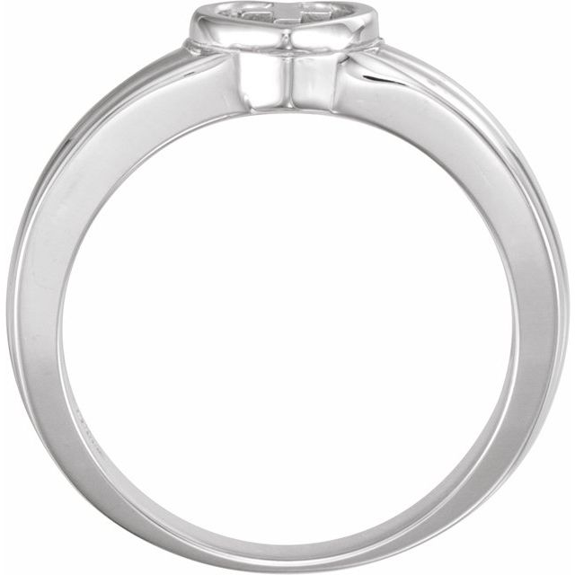 Continuum Sterling Silver Heart & Cross Ring