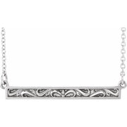Sterling Silver Sculptural Bar 16-18' Necklace