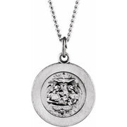 Sterling Silver 18 Mm Baptism Medal 18' Necklace