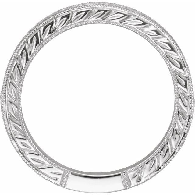 14k White Natural Blue Sapphire & 1/10 Ctw Natural Diamond Anniversary Band