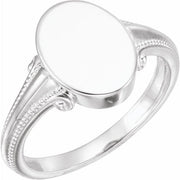 Sterling Silver Oval Signet Ring