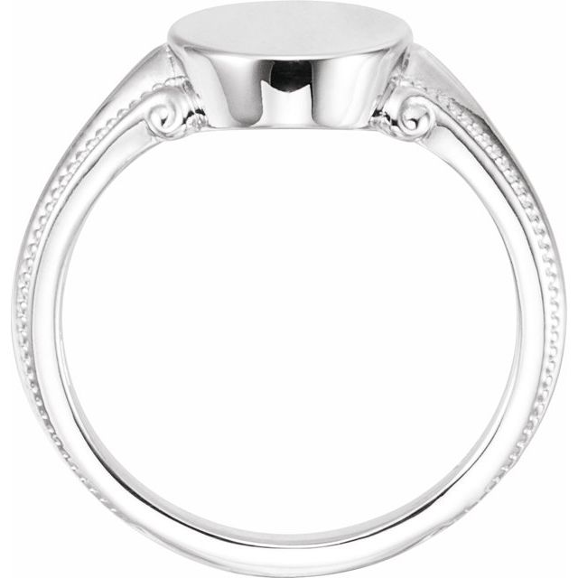 Sterling Silver Oval Signet Ring