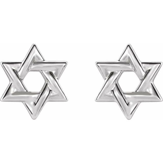 Sterling Silver Star Of David Earrings