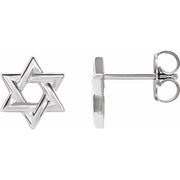 Sterling Silver Star Of David Earrings