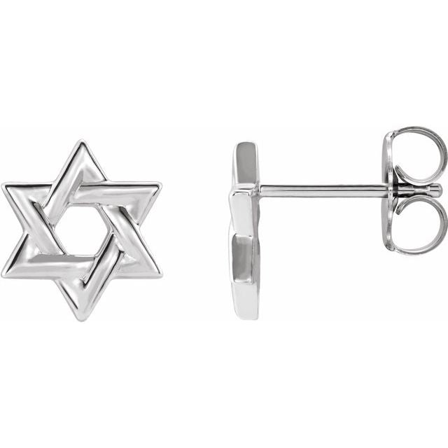 Sterling Silver Star Of David Earrings