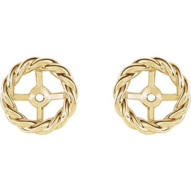 14K Yellow Rope Earring Jackets