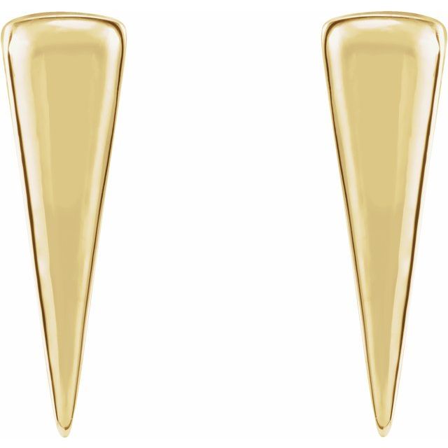 14k Yellow Triangle Earrings