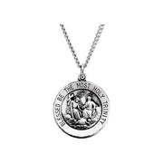 Sterling Silver 18 mm Round Holy Trinity 18' Necklace
