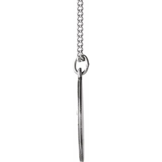 Sterling Silver 18 mm Round Infant of Prague Medal 18' Necklace