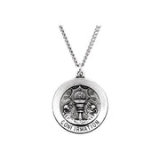 Sterling Silver 18.5 mm Round Confirmation 18' Necklace