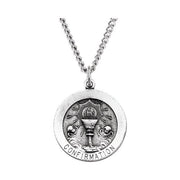 Sterling Silver 21.75 mm Round Confirmation 24' Necklace