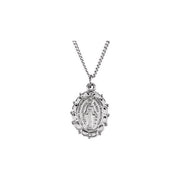Sterling Silver 13x11 mm Miraculous Medal 18' Necklace