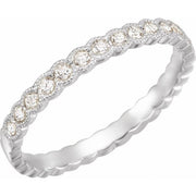 14k White 1/3 Ctw Natural Diamond Anniversary Band
