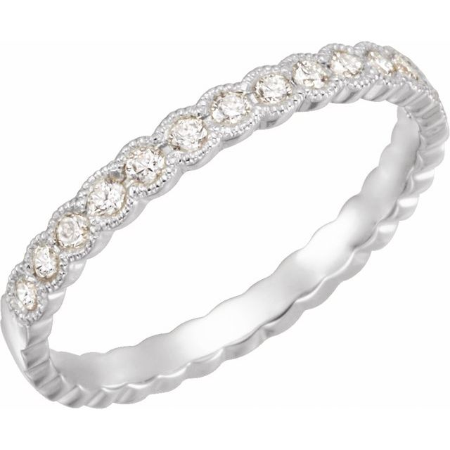 14k White 1/3 Ctw Natural Diamond Anniversary Band