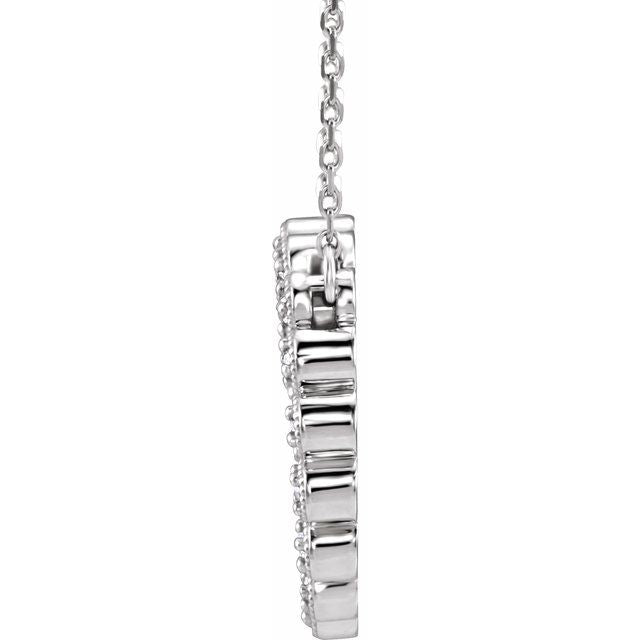 14k White 1/5 Ctw Natural Diamond Circle 16-18' Necklace