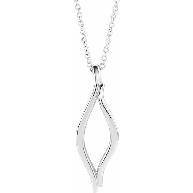 14k White Freeform 16-18' Necklace
